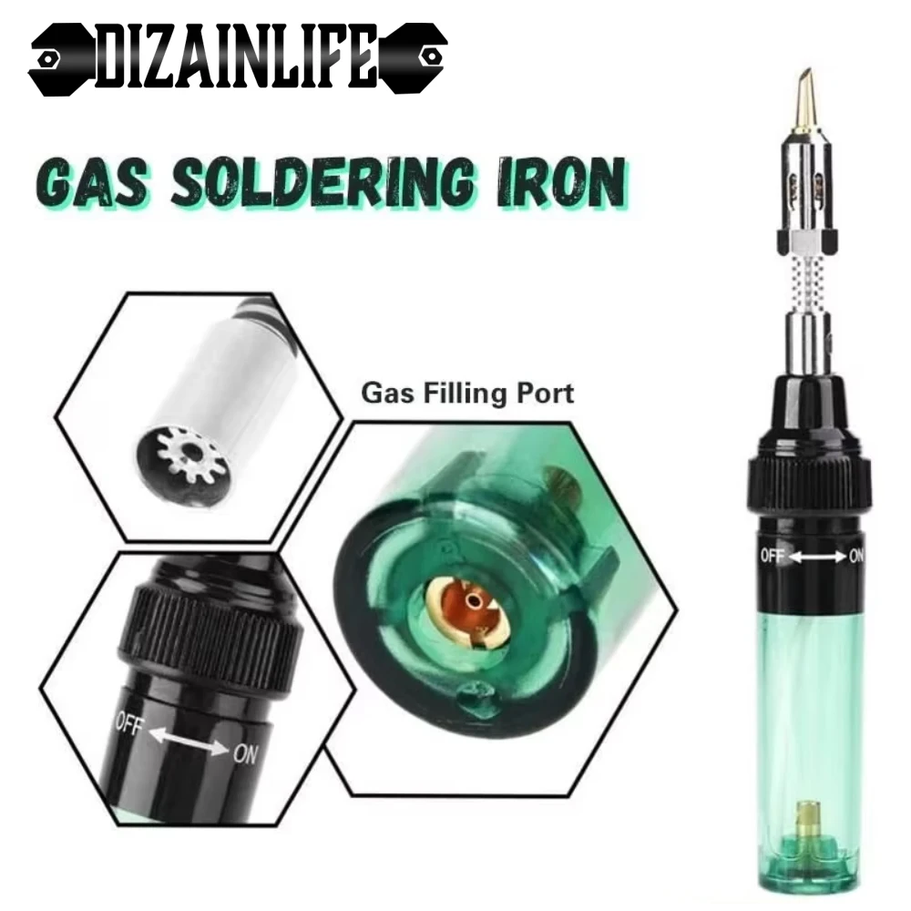 4 In 1 Gas Soldering Iron Kit 1300Celsius Butane Welding Pen Burner Blow Torch Gas Welding Soldering Iron Butane Tip Tool