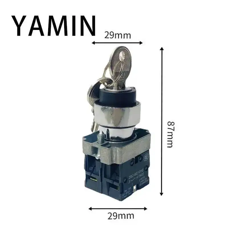 XB2-BG Series 22MM Key Operated Rotary Button Switch Self-locking Reset Selector 2/3 Positions NO NC BG21 BG33 53