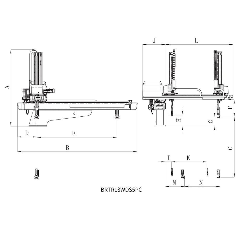 BRTR13WDS5PC/FC Servo Manipulador de cinco ejes