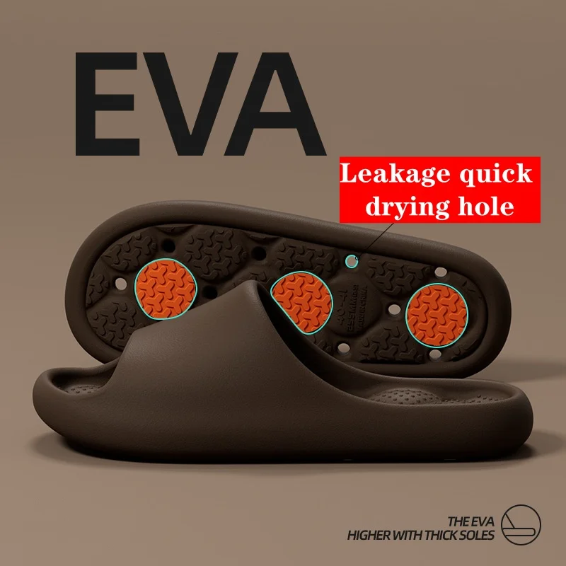 

EVA Anti-slip Bathroom Slippers For Women Indoor Home Leaking Hollowed-out Quick-drying Couple Cooling Slippers