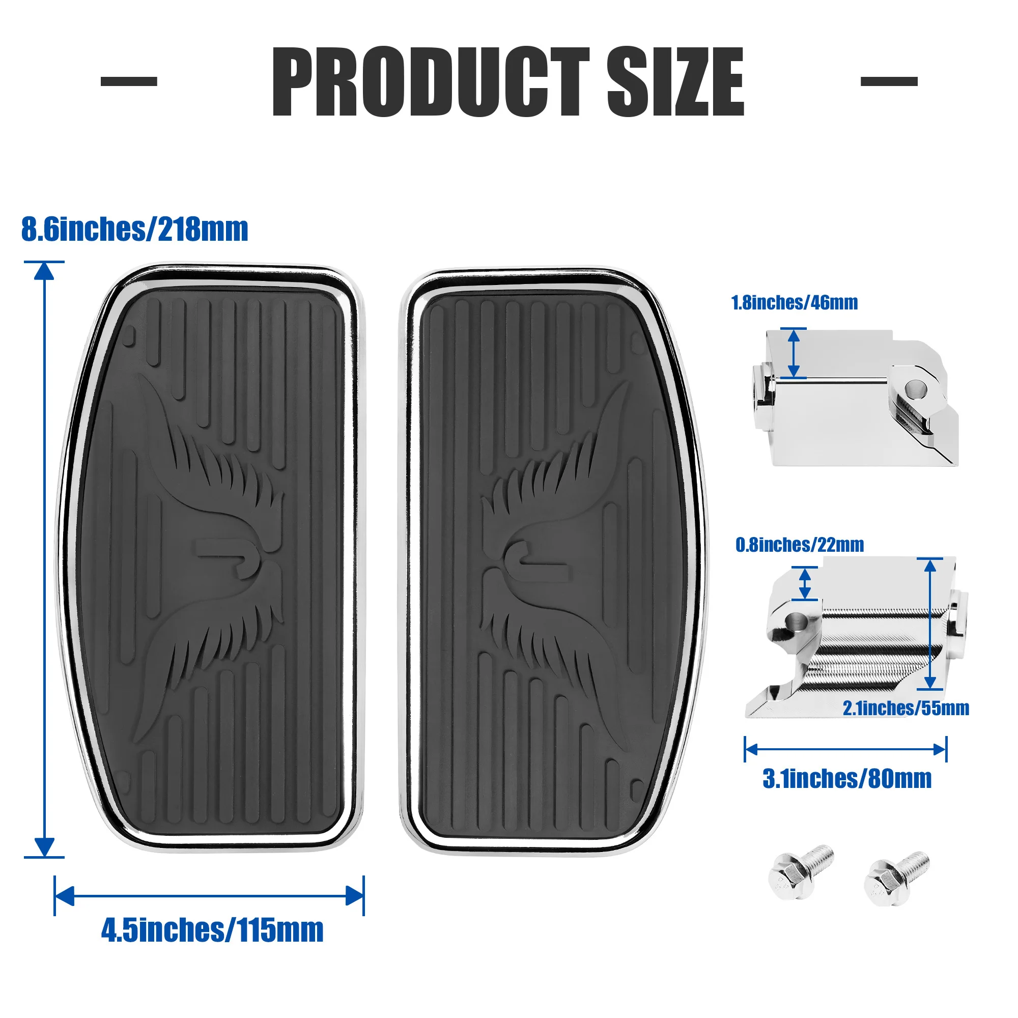 Driver Wide Floorboards Rider Foot Pegs Foot Rest for Can-Am Ryker 600 900 Rally Edition (2019-2025), Sport (2022-2025)
