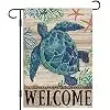 DLZDN Welcome Sea Turtle Garden Flag Beach Garden Flag 12x18 Inch Double Sided Burlap Welcome Summer Rustic Coastal Seasonal jjp