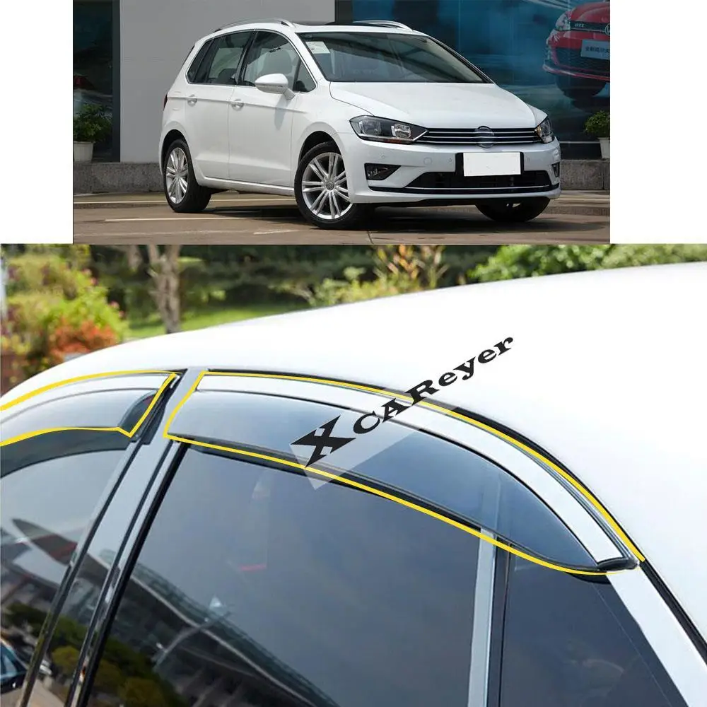 For VW Volkswagen Golf Sportsvan 2016 2017 2018 2019 2020 2021 Car Sticker Plastic Window Glass Wind Visor Rain/Sun Guard Vent