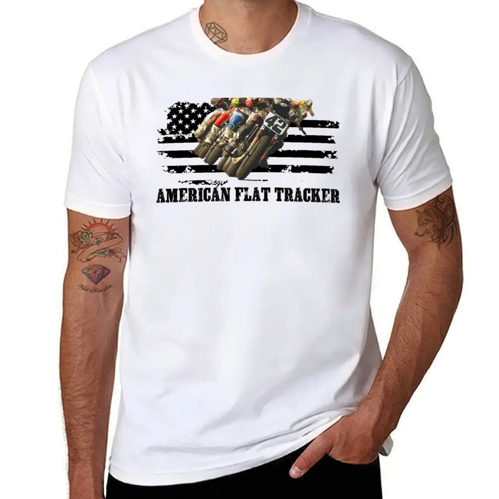 

American Flat Tracker Clothing American Wear Tee Shirts Clothing Apparel T-Shirt man tshirt T-Shirt
