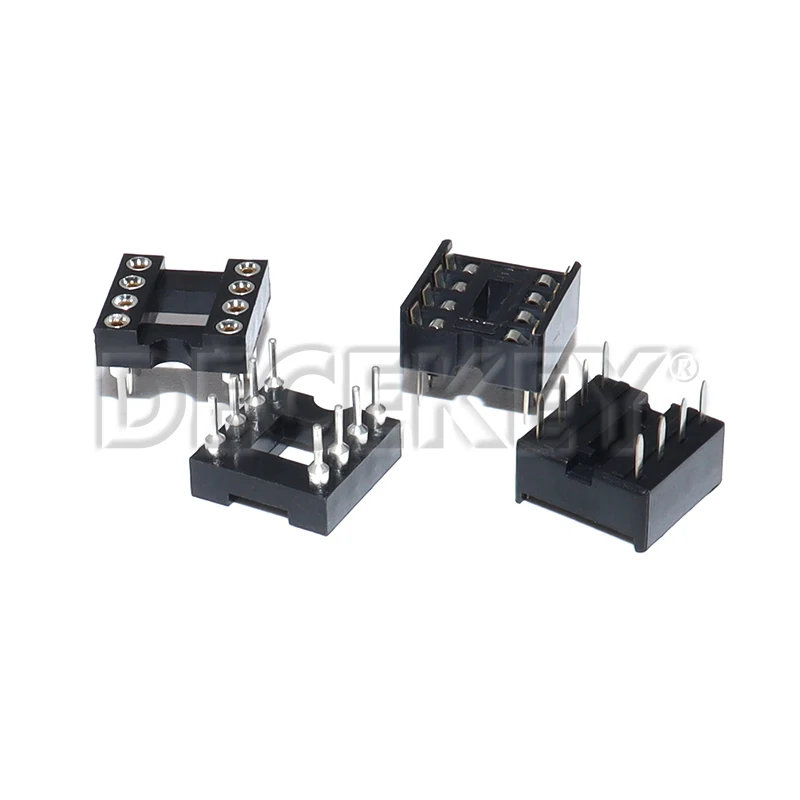 20pcs DIP-8 Round Hole Square hole 8 Pins 2.54MM DIP DIP8 IC Sockets Adaptor Solder Type IC Connector
