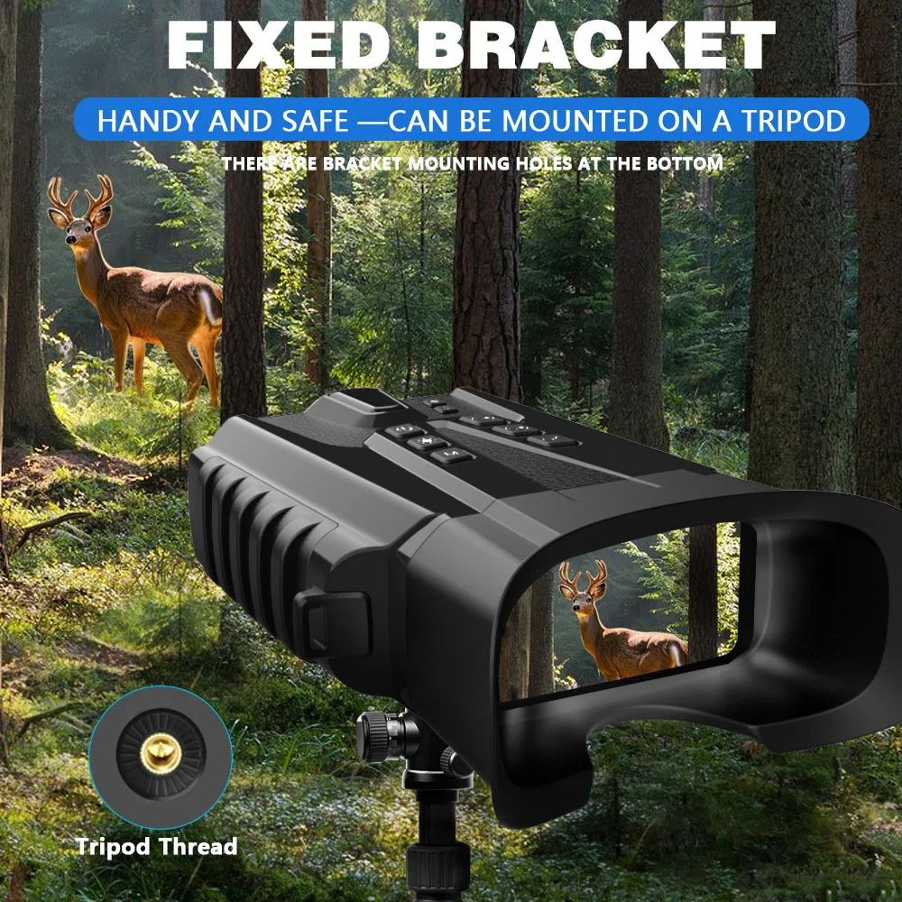 Night Vision Binoculars for Adults with Full Color Night Vision Backlit Buttons 4x Optical Zoom 8x Digital Zoom 250-300m Viewing