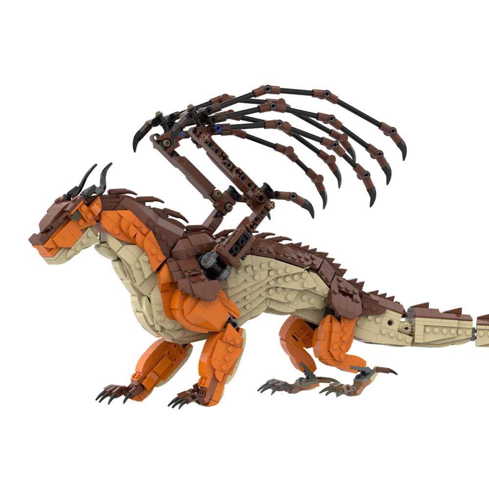 

MOC Wings of Fire MudWing Building Blocks Swamp Dragon Model Kit Pyrrhian Brown Dragon Animal Bricks Toy Adult Gift