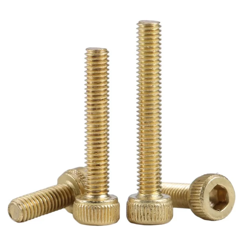 Brass Hex Socket Cap Head Bolt M2 M2.5 M3 Full Thread Corrosion Resistant Screw for Electronic Equipment DIY Mechanical Assembly