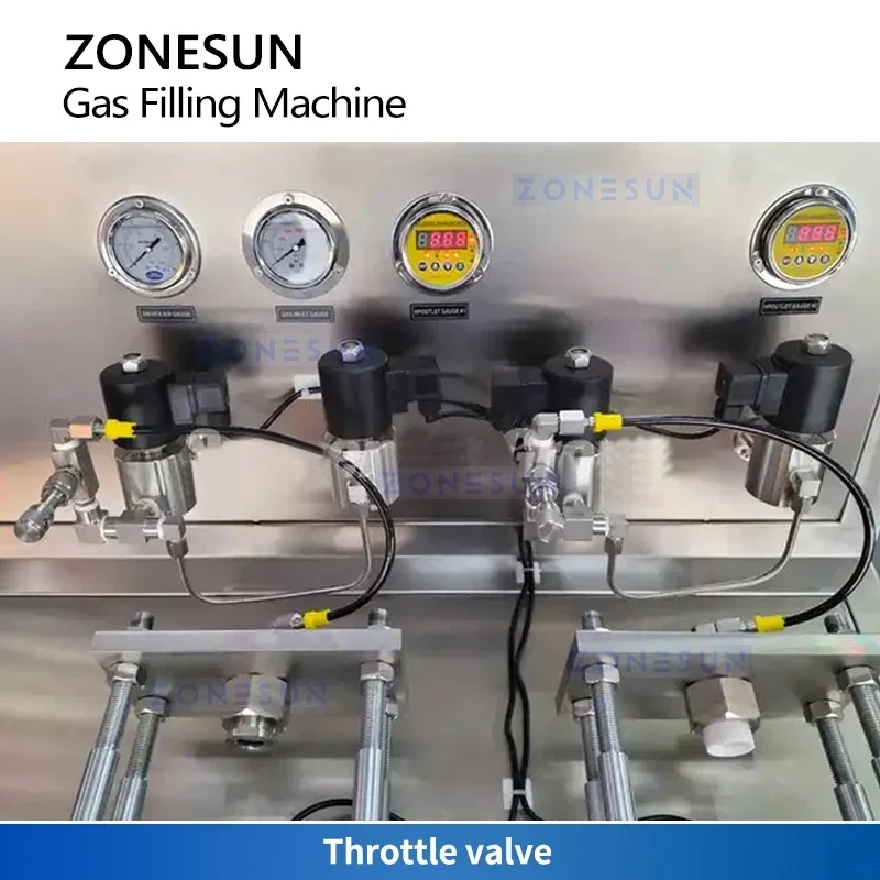 Zonesun CO2 Cilindro Máquina de embalagem de nitrogênio Soda Jice Maker Equipamento Máquina de enchimento Máquina de recarga de gás CO2 ZS-FCO2