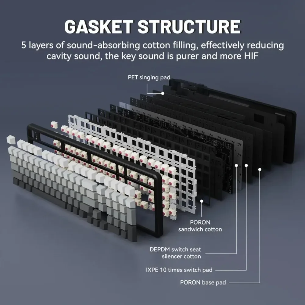 لوحة مفاتيح ميكانيكية لاسلكية Attack Shark X98 بالحجم الكامل، حامل ثلاثي الوضع BT/2.4G/USB-C قابل للتبديل السريع RGB 4000 مللي أمبير في الساعة #6