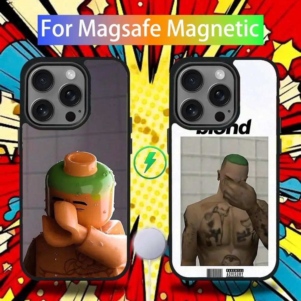 

F-Frank O-Ocean B-Blonde Car Phone Case For iPhone 17,16,15,14,13,12,11,Pro,Max,Plus,Mini,SE4 Magnetic Magsafe Wireless Charging