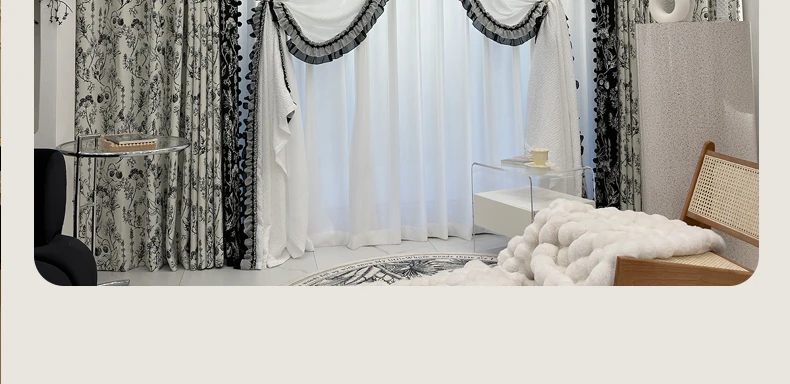 Chenille-Jacquard-Vorhänge für Wohnzimmer, Esszimmer, Schlafzimmer, Fenster, dekorativ, luxuriös, moderne Verdunkelungsvorhänge, individuell anpassbar – Detail 16