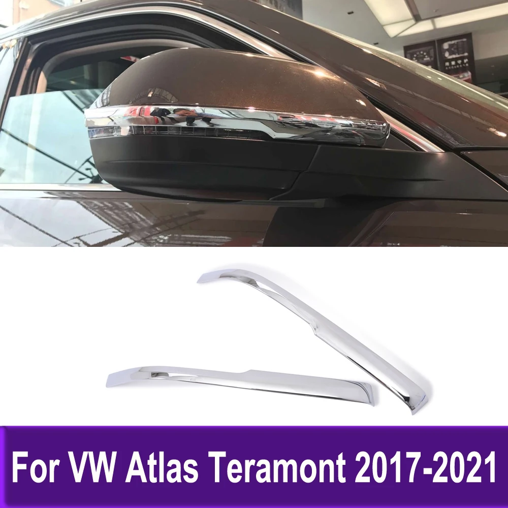 Side Door Mirror Trim For Volkswagen Atlas Teramont 2017 2018 2019 2020 2021 Rearview Mirrors Molding Strip Accessories