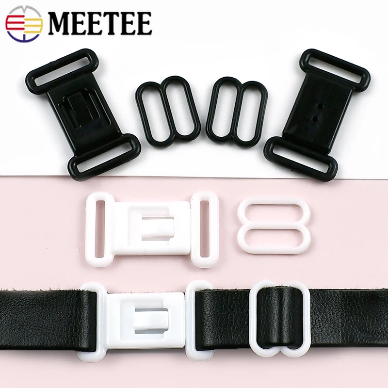 50/100Pcs Meetee Plastic Bra Buckles 12.5mm Adjustable Strap Clasp Bow Tie Bikini Connect Hook Underwear Tape Sewing Accessories