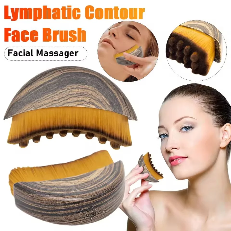 Lymphkontur-Gesichtsbürste, Lymphdrainage, reduziert Schwellungen, Linderung von Müdigkeit, Gesichtsmassagegerät, Gesicht, Kinn, Hautformungswerkzeug