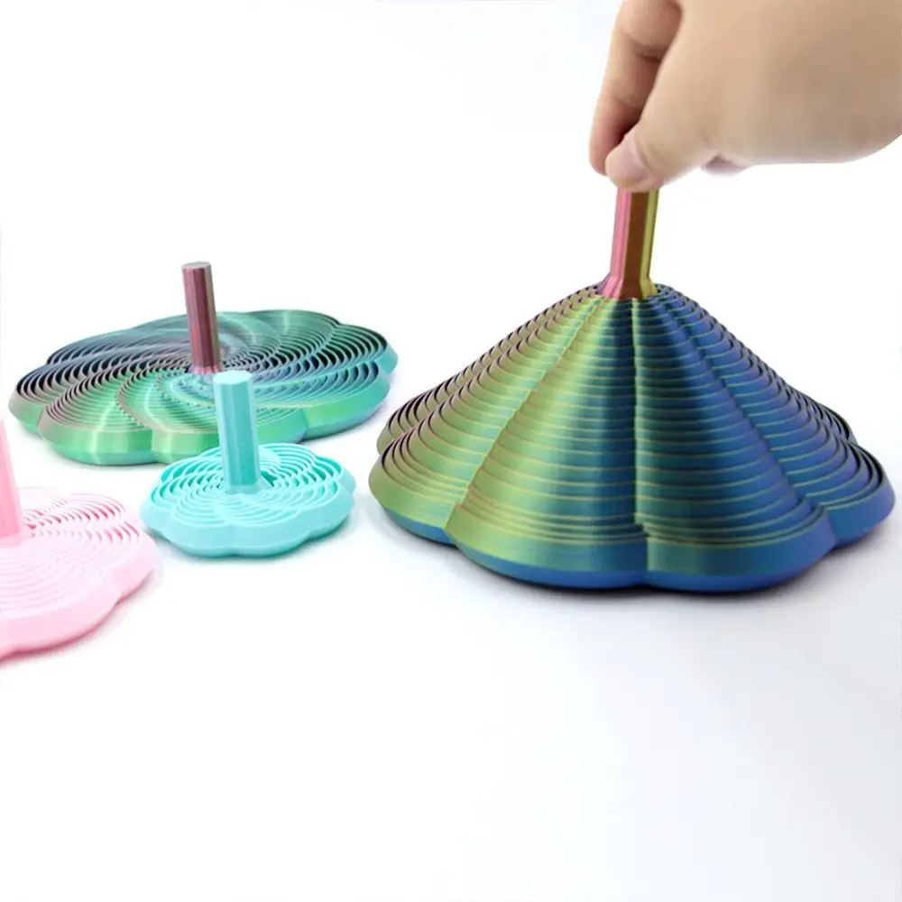PLA Expanded Sensory Fidget Star 3D Printed Whirling Spiral Fidget Stress Relief with Handles Fractal Fidget Hexagon