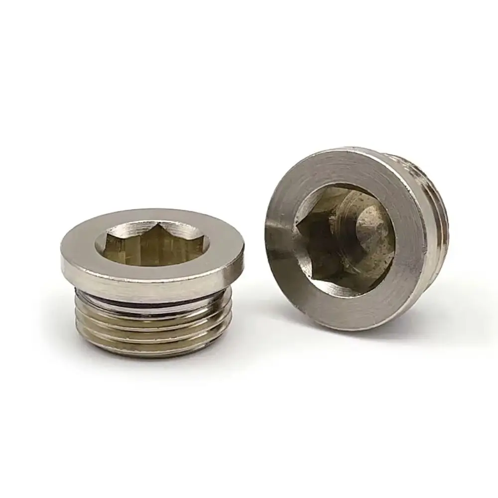 1Pcs M5 G1/8 G1/4 G3/8 G1/2 Pneumatic Fitting Stuffy Head Hexagon Air Connector External Thread Teeth Brass Connector Adapter