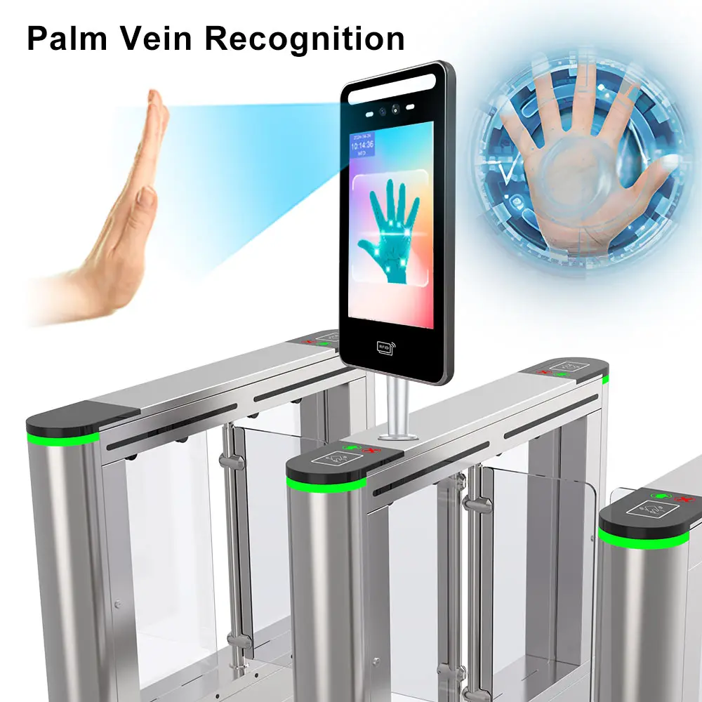 TIMY 8 Inch TM-AI08V Biometric AI Face Palm Vein Recognition WiFi 4G+GPS Cloud-Based 50K/500K Capacity Time Attendance Access