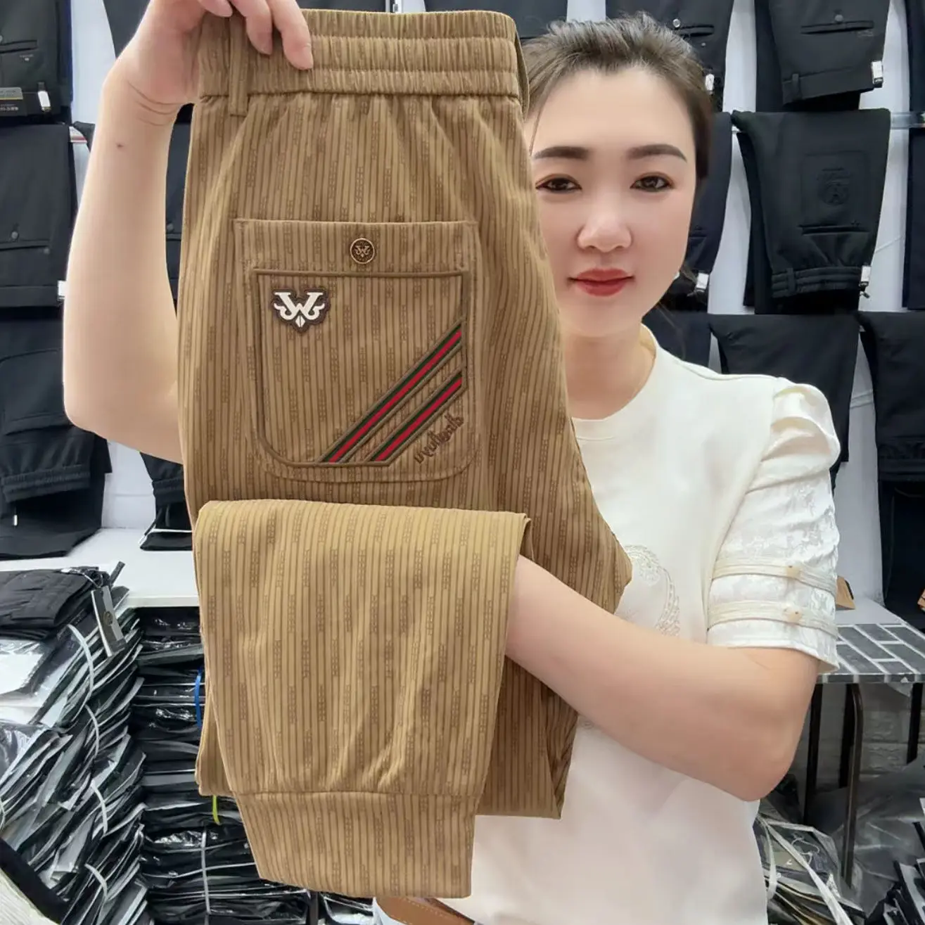 

Slim Fit Busin Casual Pants Men's Faionable Summer New Sle European Luxury Harlan Haome Cuffed Pants Straight Leg