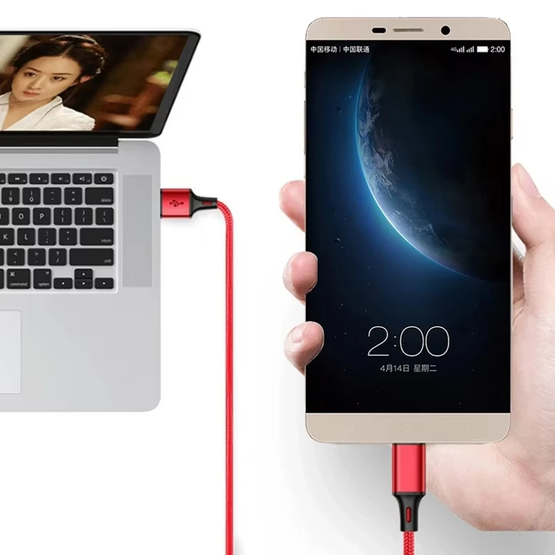 USB Type C Cable 3A Fast Charging Data Sync Short 25cm 1m 2m 3m Charger Cord for Samsung Huawei Android Phone Tablet Laptop 2026