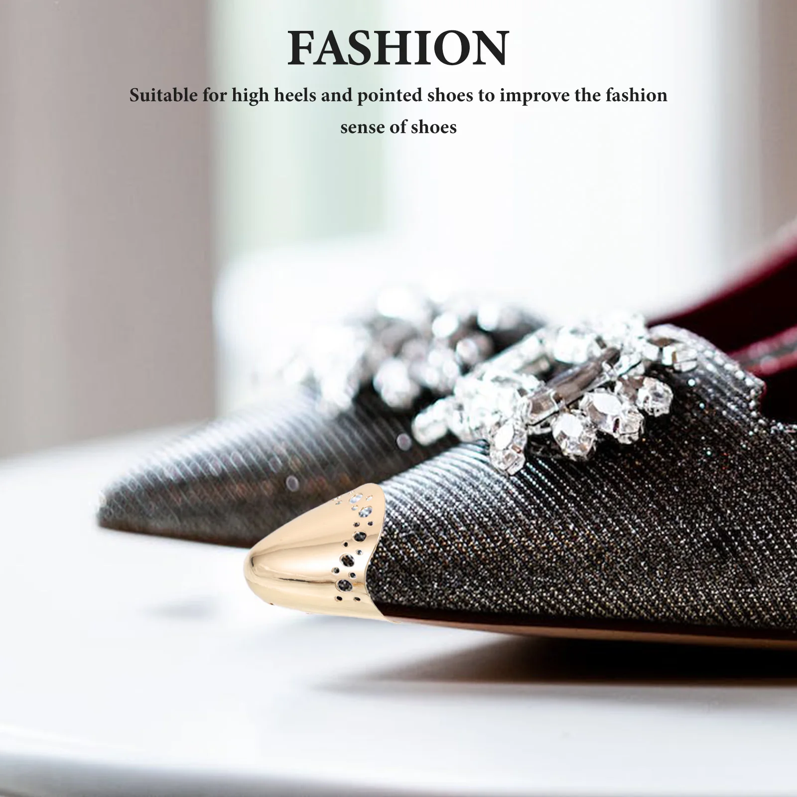 

Pump Toe Protectors High Heel Repair Caps Metal Tip Covers Durable Protection Stylish Shoe Accessories For Daily Wear
