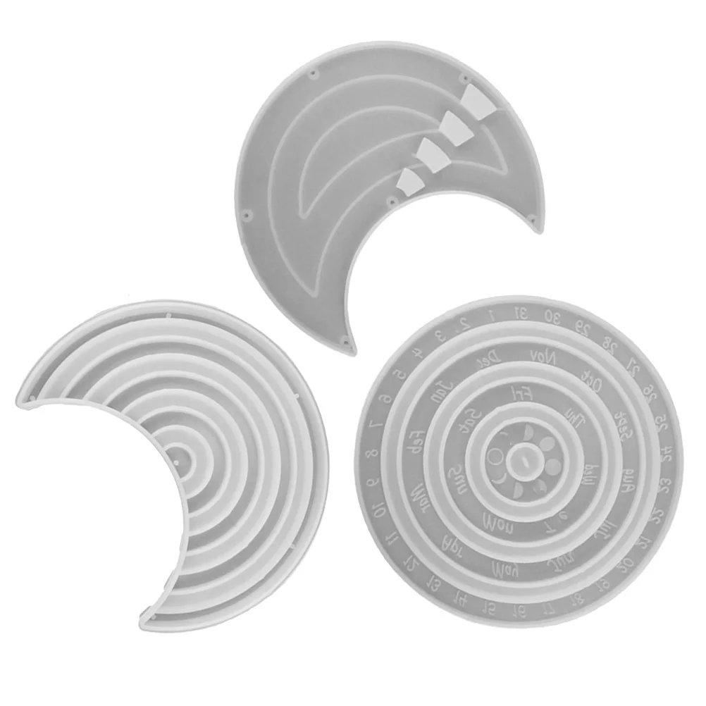 

3Pcs Silicone Mold DIY Craft Calendar Tag Molds Creative Adornment Epoxy Casting Decorative Hanging Drop Mold Adornment Mould