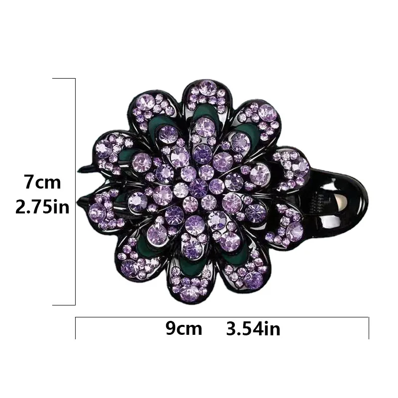 Elegant sparkly crystal flower decorative hair clip stylish hair comb for women and girls to wear