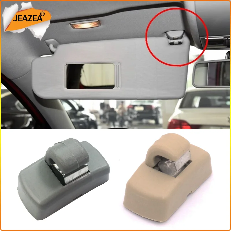 JEAZEA Gray Sun Visor Hook Clip Bracket Hanger for VW Golf Jetta Passat Polo Seat Beetle 3B0857561B 3B0 857 561 B 3B0857561BY20