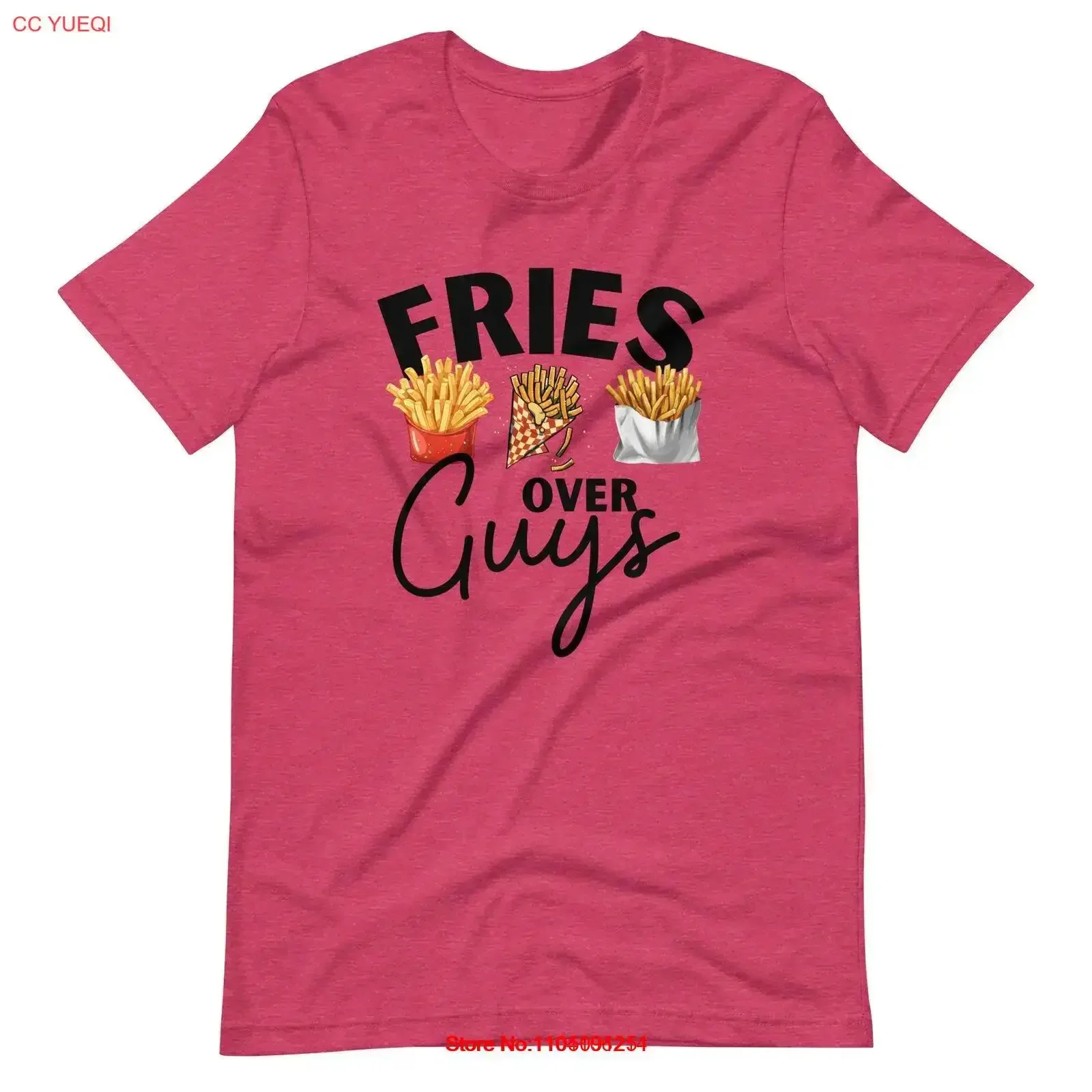 Batatas fritas sobre chicos Divertida camiseta del Día de San Valentín S M L XL 2X 3X 4X vintage Lavado Estirado ropa de diseñador moda Versátil