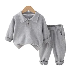 New Spring Autumn Baby Girls Clothes Children Boys Solid T-Shirt Pants 2Pcs/Sets Toddler Casual Sports Costume Kids Tracksuits