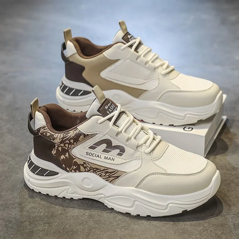 أحذية رياضية عصرية للرجال بجزء سفلي سميك قابلة للتنفس، أحذية رياضية صيفية متعددة الاستخدامات، أحذية مسطحة مريحة تناسب الجميع #2