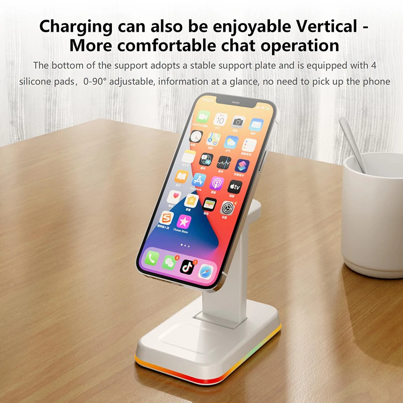 

Magnetic Wireless Charger Stand For iPhone 12 13 14 15 16 Pro Max Airpods Apple Watch 8 7 6 5 Fast Charging Dock Station