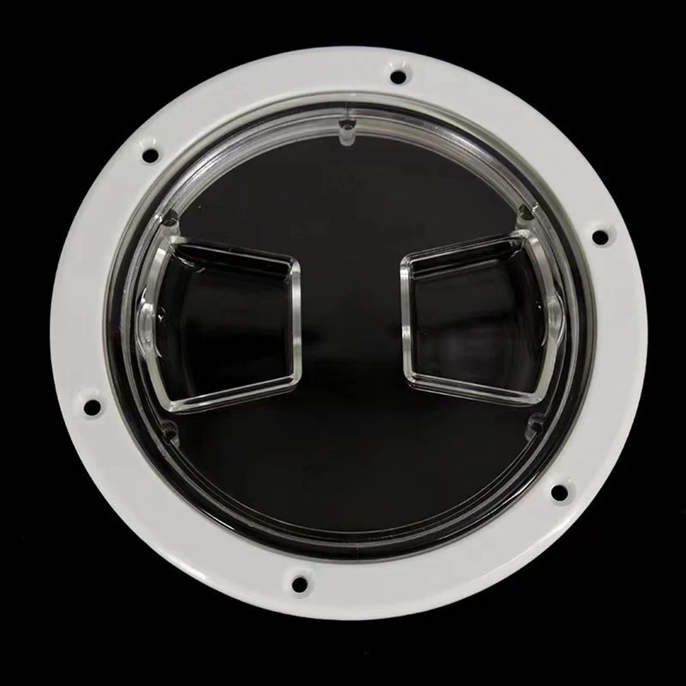Transparent Detachable Cover ABS Round Inspection Hatch Cover Plastic White Black Boat Screw Out Deck Inspection Plate 4\