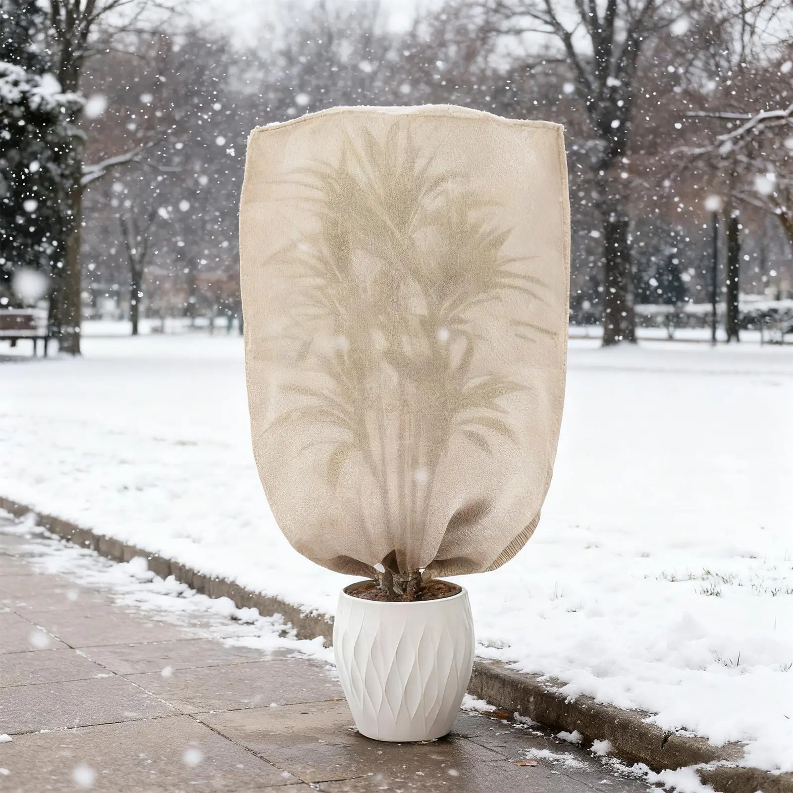 

Чехлы для растений, защита от замерзания, обертка из мешковины, морозные одеяла с шнурком для наружного сада, патио, теплицы, овощей, цветов