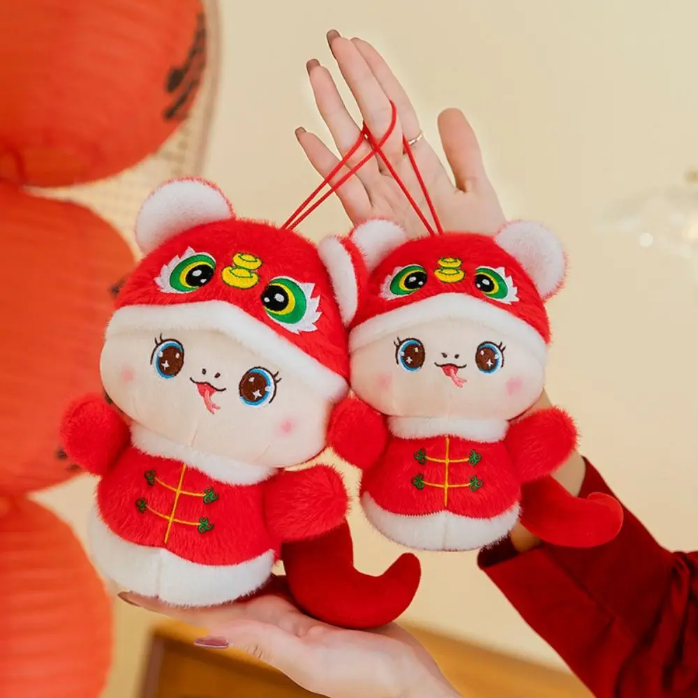 Tiger Head Hat Snake Year Plush Toy Chinese Style The God of Wealth Wealth Snake Year Mascot Toy Cartoon PP Cotton