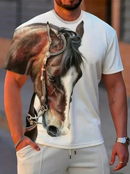 Summer Fashion Horse 3D Print T-Shirts Streetwear Men Harajuku Y2k Casual Oversized O-Neck T Shirt Tees Tops Clothing