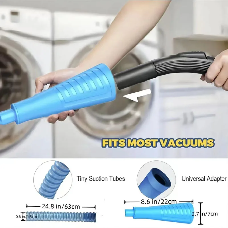 Dryer Vent Cleaner Kit Vacuum Attachment Bendable Dryer Lint Remover With Guide Wire Dryer Lint Screen Cleaning Hose