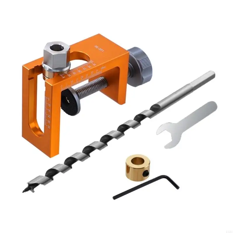

E5BE Sturdy Aluminum Concealed Hinge Hole Jigs With Stainless Steel Drill Sleeve For Precise Vertical Cabinet Drilling