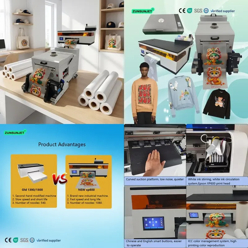 for Automatic T-shirt DTF Printer A3 30cm XP600 Easy-to-operate Transfer Printer with Laundry Reel