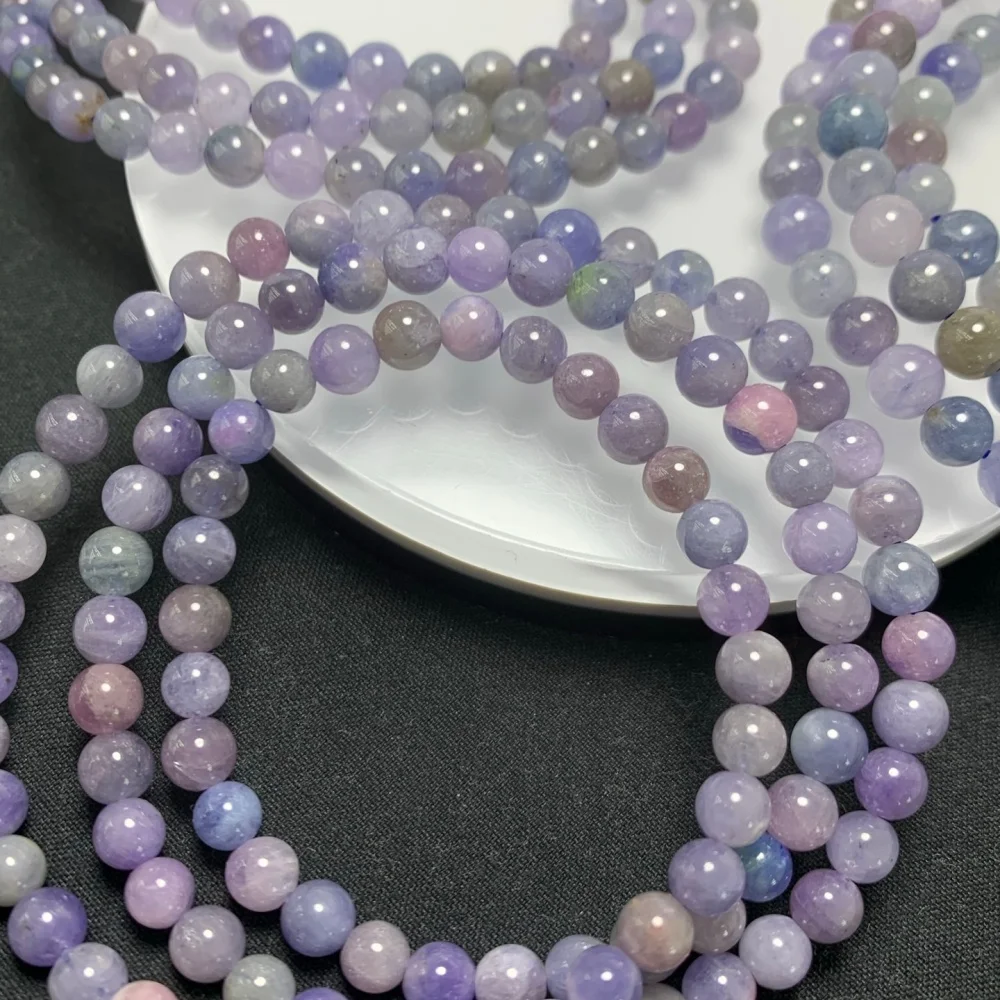 Hot Sale Natural Tanzanite 5mm Round Beads Bracelet Elastic Stretch Healing Energy Gemstone Unisex Jewelry