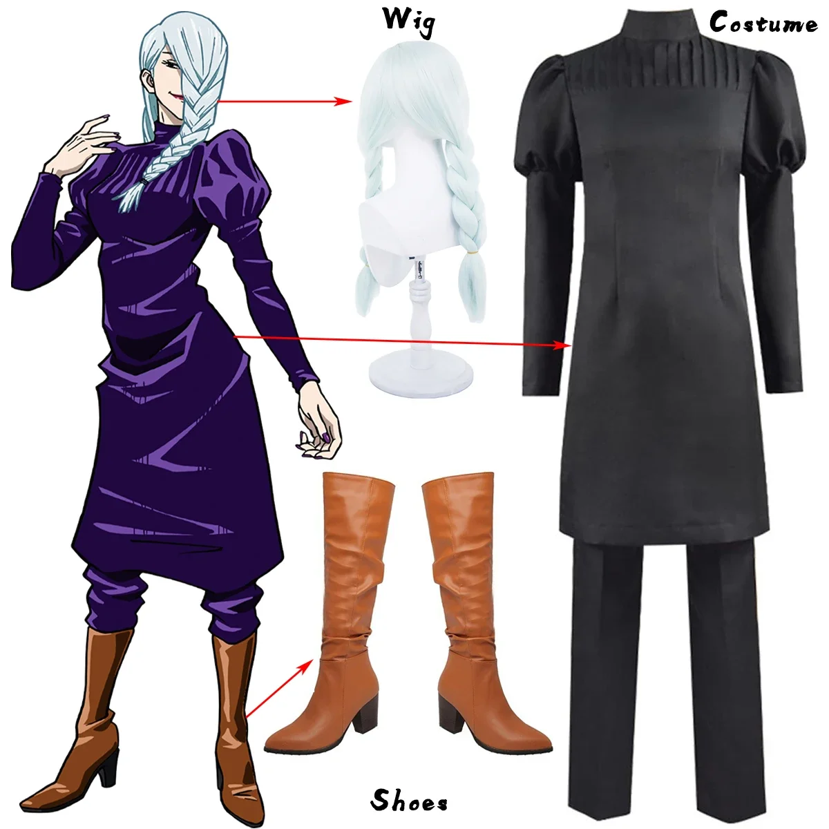 SingXeng Anime Cosplay Mei Mei Cosplay Costume Black Uniform Suit Halloween Clothes Custom Made