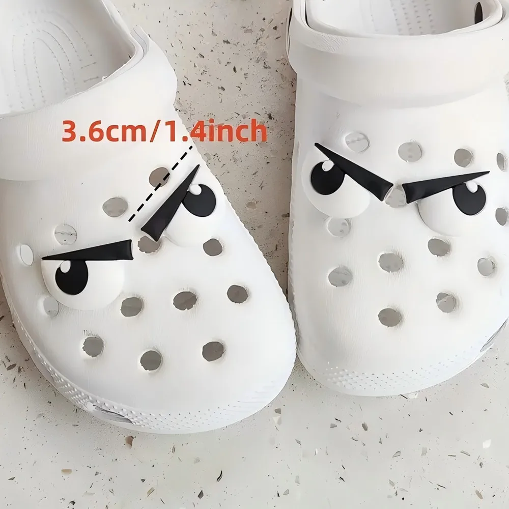 Funny Expressions Hole Buckle Hole Shoe Charms Decorations Cartoon Soft Rubber Eyes Shoes Buckle DIY 3D Hole Shoe Accessories