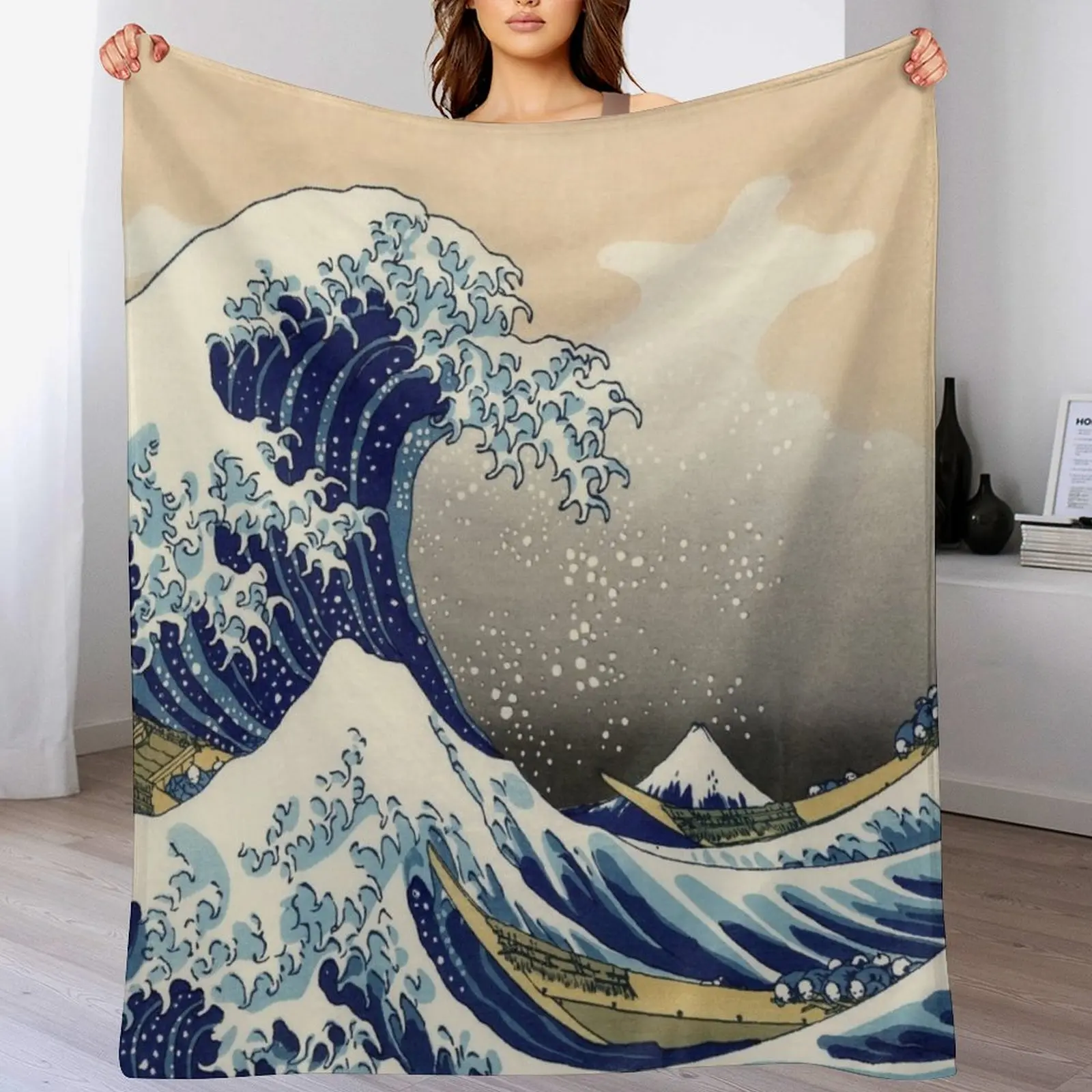 Great Wave Throw Blanket Air Conditioner Soft Blanket for Office Home