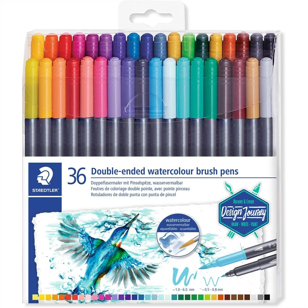

Double-Ended Watercolour Brush Pens Set Of 36 For Fine Art Coloring Calligraphy Drawing