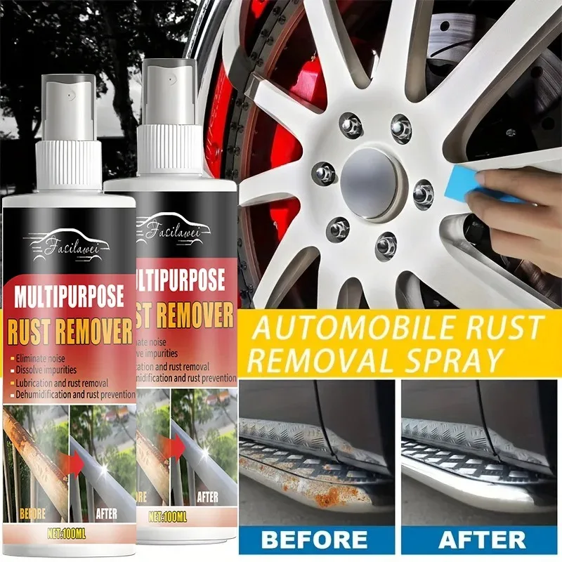 بخاخ إزالة الصدأ - منظف الطلاء المعدني، منظف مسحوق الحديد للصيانة للسيارات، مزيل فعال للصدأ ومنظف الحبوب الحديدية