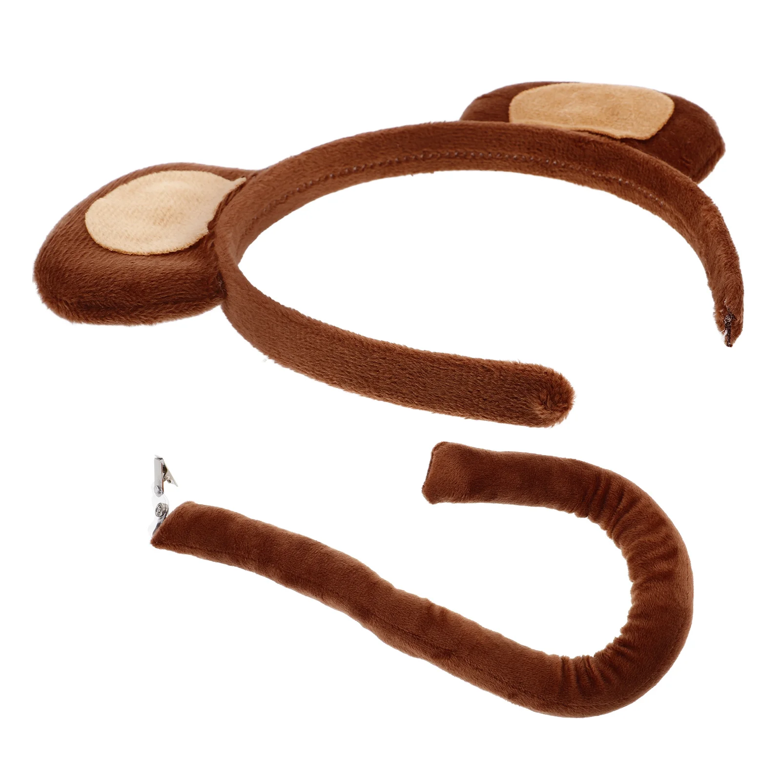 

Monkey Headb Set Costume for Kids Baby Halloween Ears Tail Jungle Party Accessories Role Play Performance Props Cloth Material