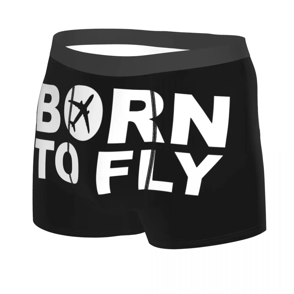 Born To Fly นักบินชุดชั้นในผู้ชายยืดการบินเครื่องบินนักบินของขวัญบ็อกเซอร์กางเกงในกางเกงในกางเกงในนุ่ม Homme