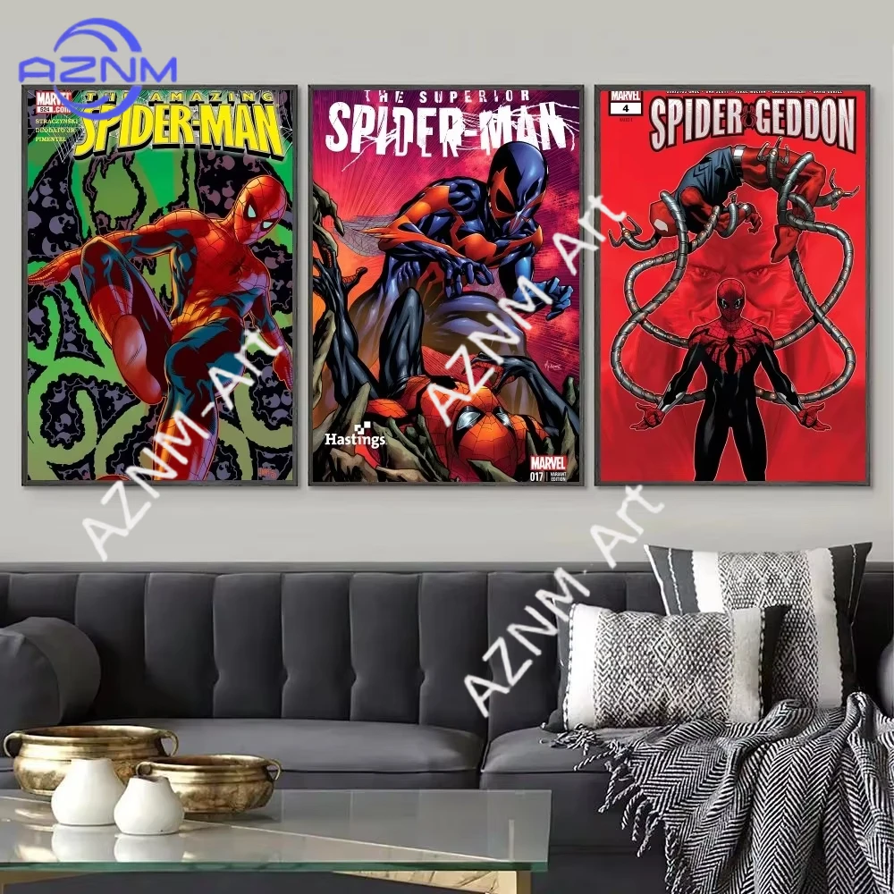 1pc  Superhero Marvel Spiderman Poster Paper Print Home Living Room Bedroom Entrance Bar Restaurant Cafe Art Painting Decoration