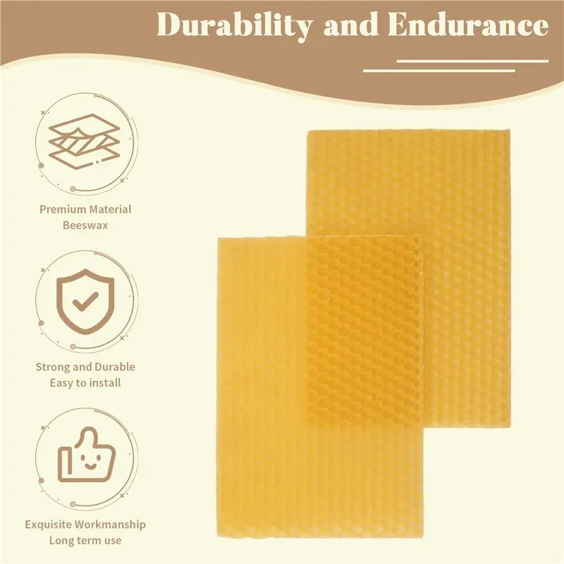 HOT-10 Pieces 100% Natural Beeswax Candle Making Kit, Honeycomb Texture DIY Beeswax Candle Craft Set