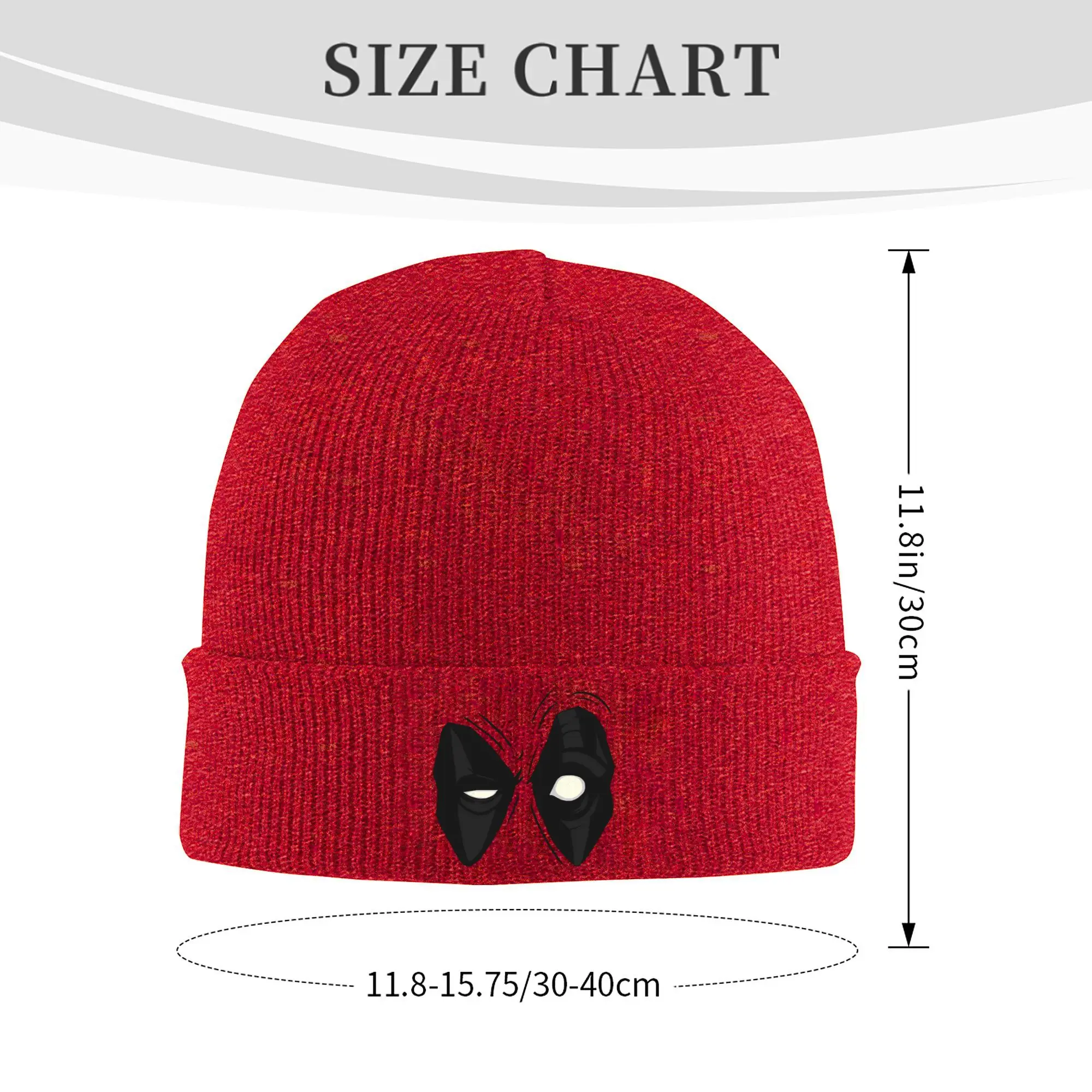 Deadpool Eyes Knitted Hat Women's Men's Skullies Beanies Autumn Winter Hat Acrylic  Warm Cap